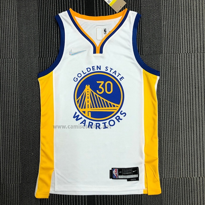 Camiseta Golden State Warriors Stephen Curry 2974th 3 Points Blanco